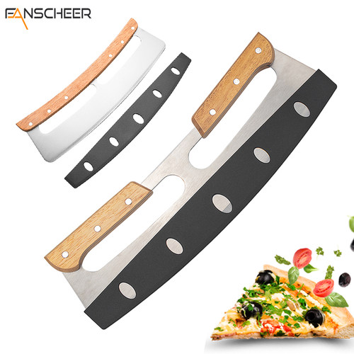 厂家直披萨弯刀不锈钢披萨切刀半圆削面刀烘焙工具披萨摇刀