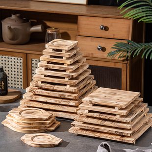 围炉木垫板隔热砂锅垫烧烤炭炉家用厨房垫耐高温垫石锅垫板防烫垫