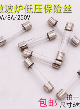 微波炉通用低压保险丝管10A8A 250V 6X30适用于美的格兰仕松下LG