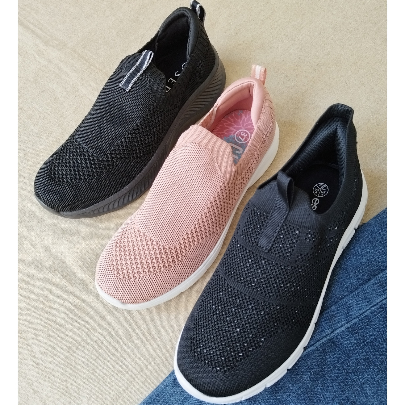 外贸原单女士一脚蹬圆头休闲平底防滑低帮系带时尚飞织网面鞋大码,女鞋,网面鞋,淘宝优惠券,粉丝福利购,淘宝优惠卷