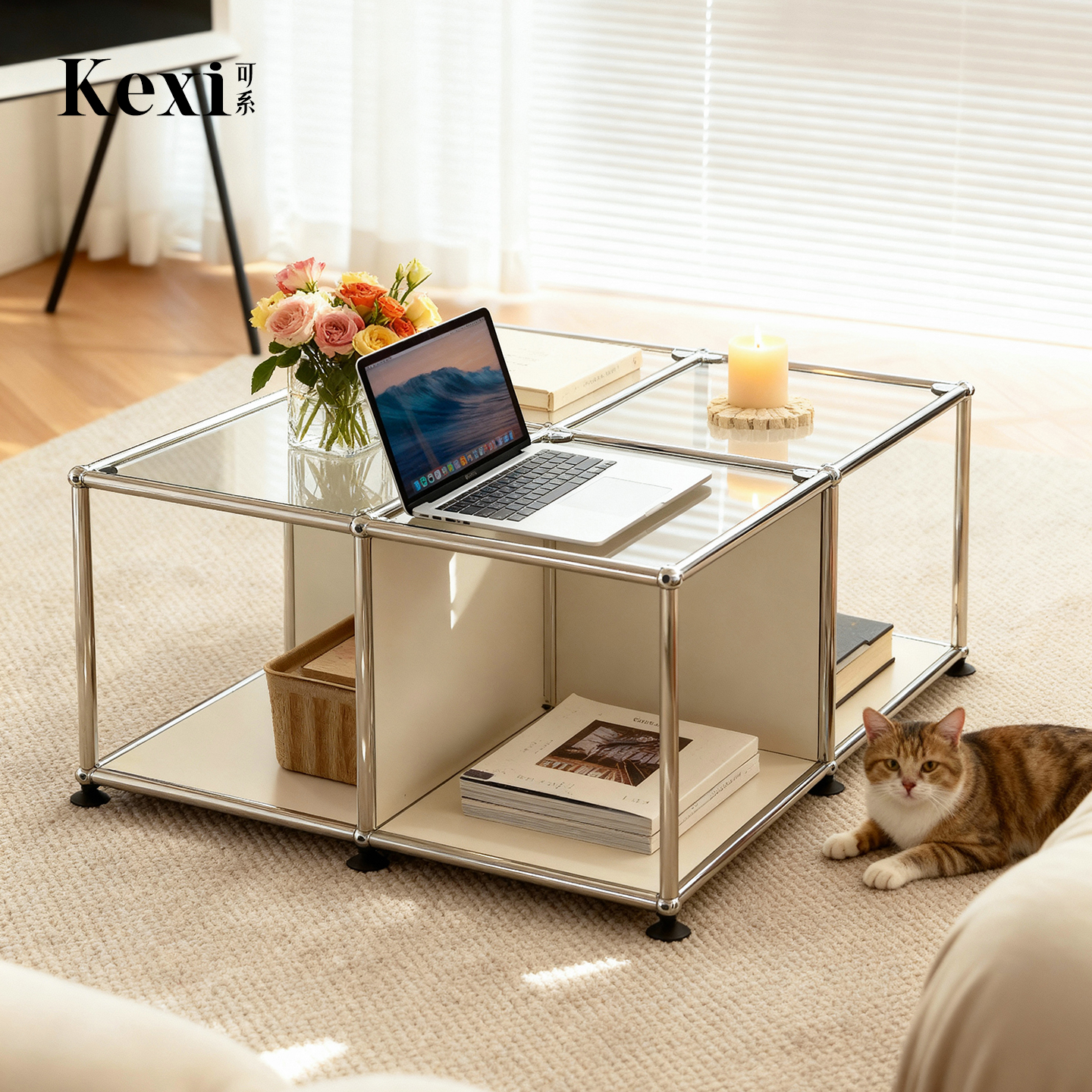 可系USM中古包豪斯不锈钢茶几