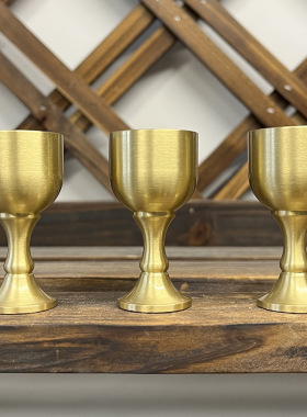 纯铜中式高脚杯轻奢小号杯