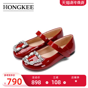 红科女鞋 平底小皮鞋 春季 晚晚风温柔鞋 玛丽珍H054S102 新款 Hongkee