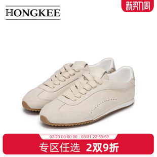 户外轻便平底休闲女鞋 女薄底2026春季 H796D100 红科德训鞋 Hongkee