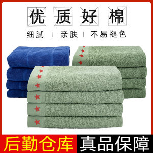 军训纯棉军绿毛巾吸水性强不掉色