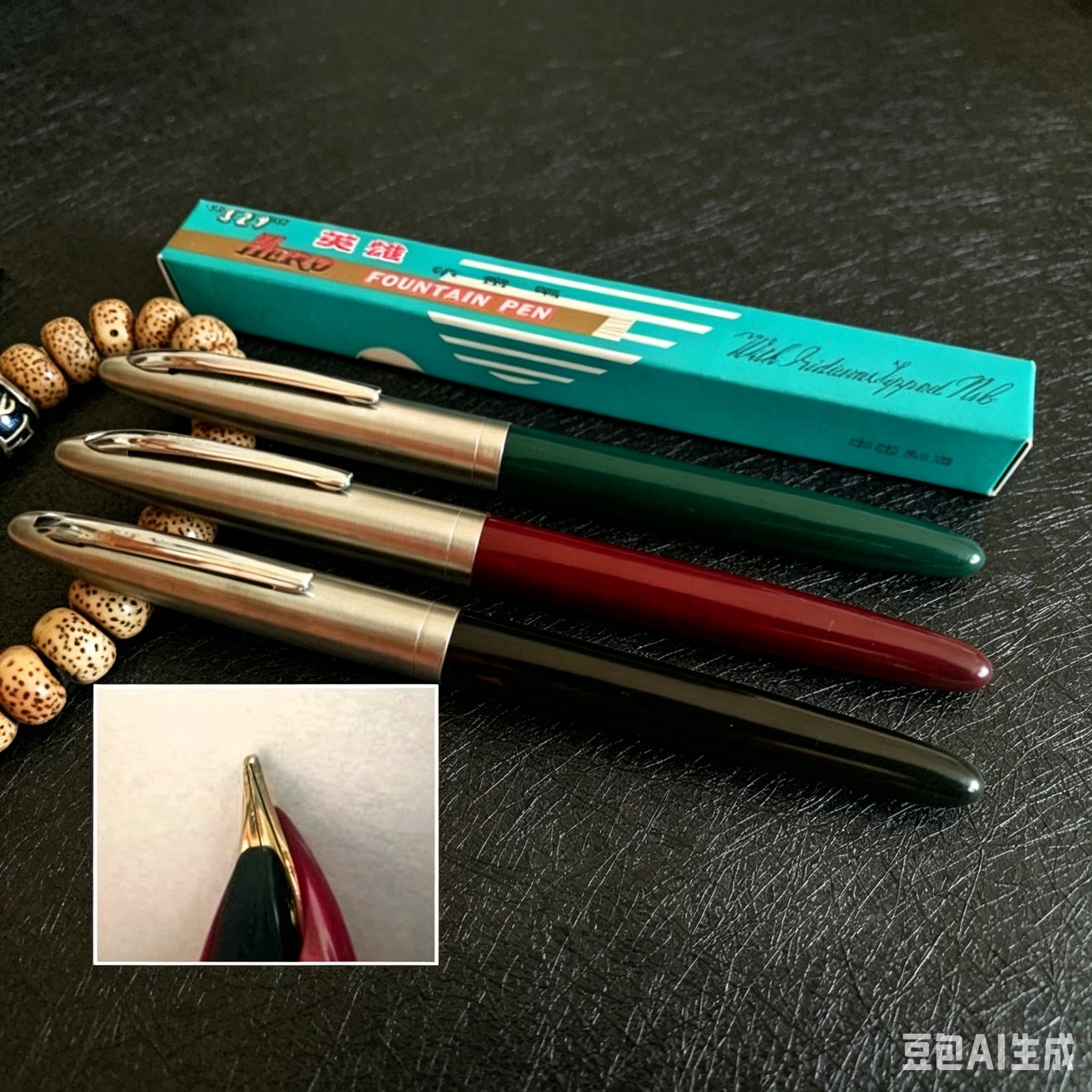 【店主力荐】单盒装出口版英雄329铱金笔黄尖老式英雄库存钢笔