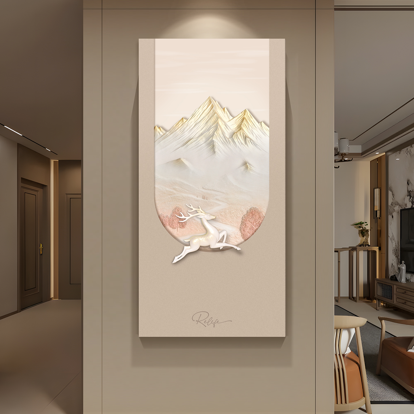 玄关装饰画沙发背景墙挂画现代