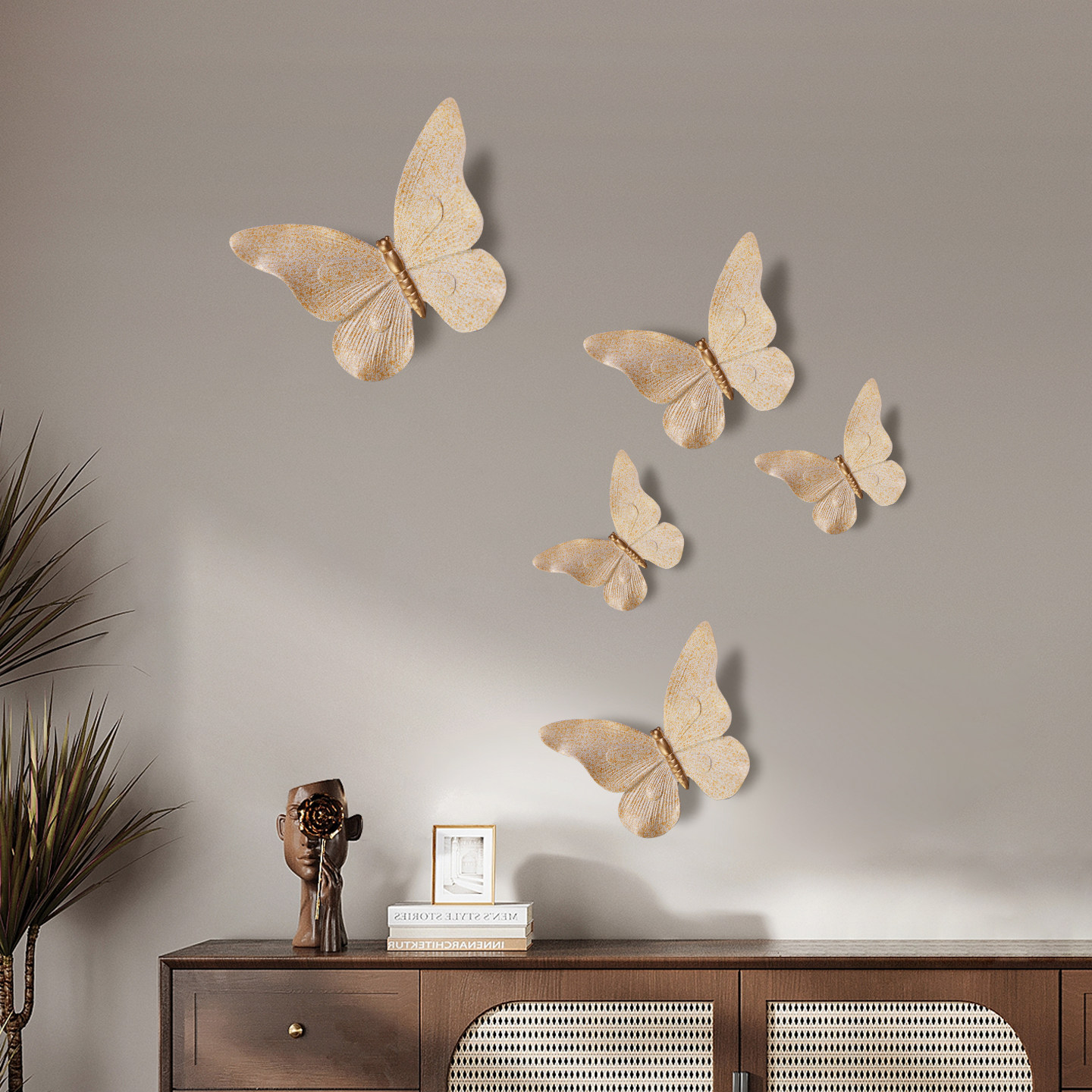 2026新品现代简约立体浮雕蝴蝶电视背景墙客厅装饰品卧室墙饰壁饰,家居饰品,壁饰,淘宝优惠券,粉丝福利购,淘宝优惠卷