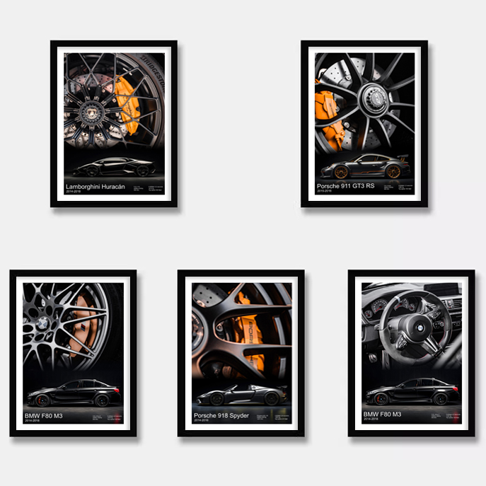 兰博基尼海报保时捷911宝马挂画