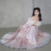 南流景現(xiàn)貨馬面裙新款漢服改良日常新中式國(guó)風(fēng)古裝春季夏季粉色