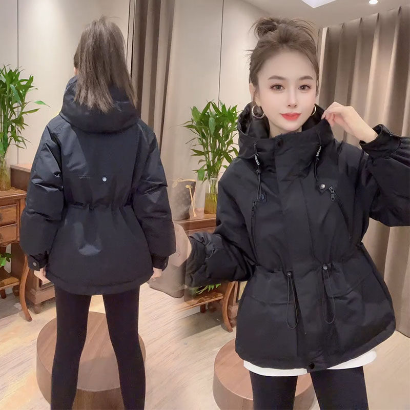 休闲连帽收腰显瘦冲锋衣棉服外套