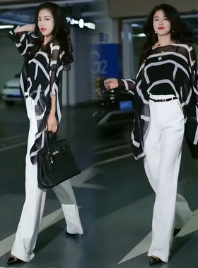 网红时髦两件套女大气花色夏新