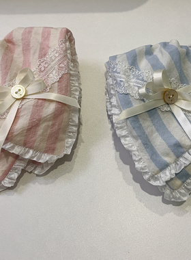 韩国进口布料韩系粉色蕾丝发圈蓝色肠圈手作方巾甜美大肠发圈发饰