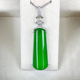 天然冰种玉髓无事牌吊坠女款 阳绿玛瑙玉石牌子 翡翠色镶嵌宝石新款