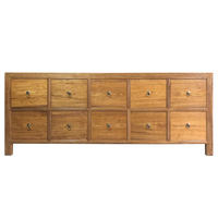 Chinese-style old elm wood TV cabinet, paint-free solid wood floor-standing cabinet, living room wall cabinet, simple storage and storage cabinet thumbnail 5