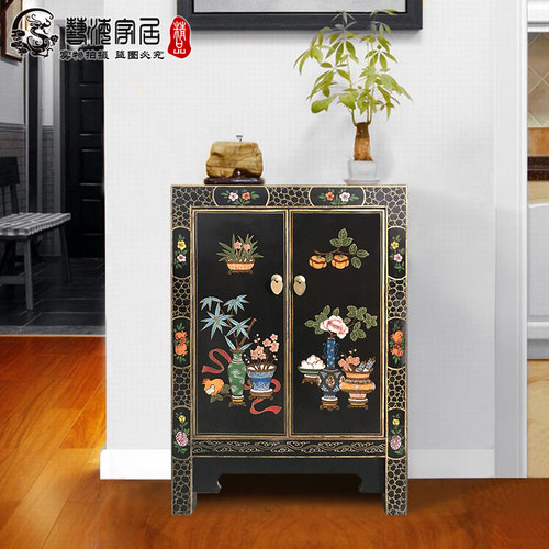 做旧榆木复古风床头柜