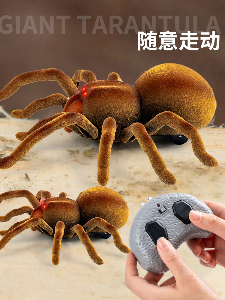 儿童玩具大号遥控蜘蛛毛绒仿真模型电子宠物整蛊吓人玩具电动礼物