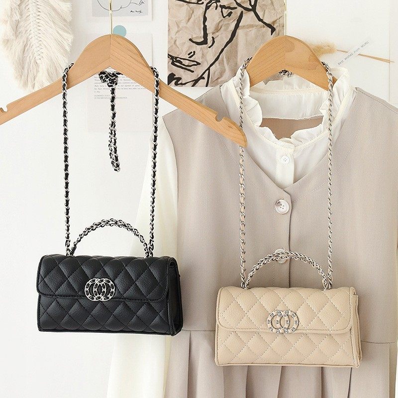 韩版百搭菱格手提小方包女流行质感软皮链条小包复古单肩斜挎包潮,箱包皮具/热销女包/男包,小方包,淘宝优惠券,粉丝福利购,淘宝优惠卷