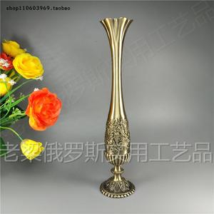 Z5特价新款俄罗斯银锡金属餐桌台面装饰花插瓶葡萄藤青古铜色厚重