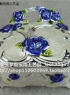 俄罗斯银白色首饰盒特价