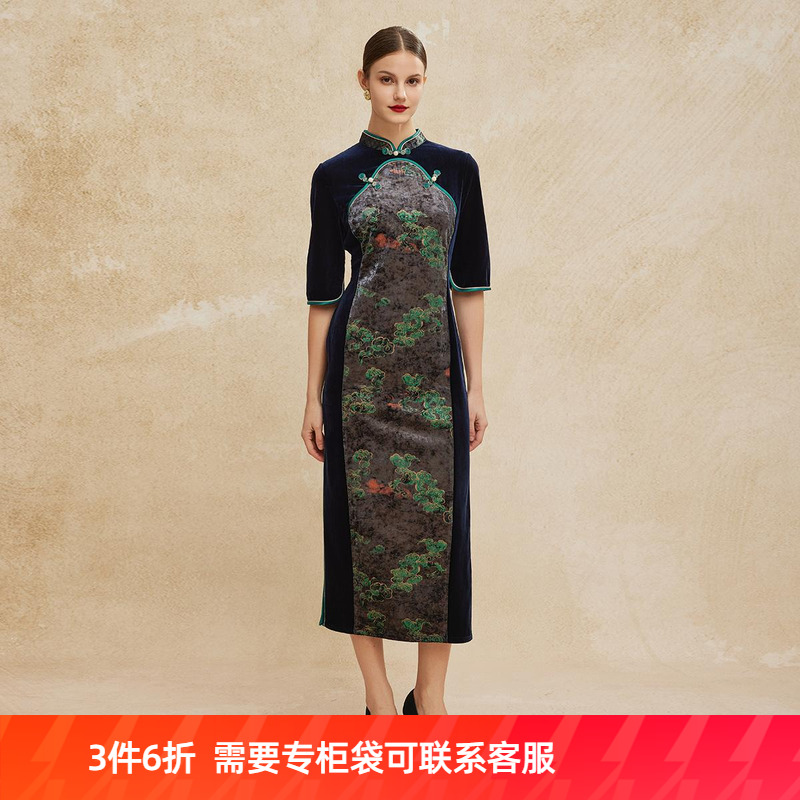 春秋款纯棉斯尔丽旗袍