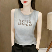 T恤内搭打底衫 纯棉吊带背心女士外穿上衣宽松遮副乳无袖 新款 夏季