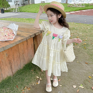 透气洋气甜美裙子 女童连衣裙新款 夏装 儿童韩版 棉布公主裙宝宝夏季