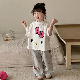 春夏儿童装 新款 上衣女宝宝蝙蝠袖 T半袖 女童卡通短袖 打底衫 T恤韩版