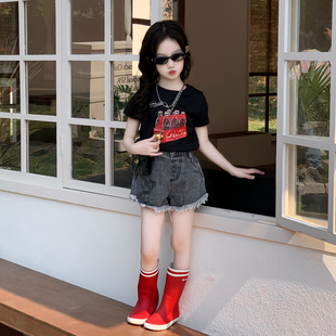 女童夏装26新款短袖上衣辣妹小女孩街舞套装夏季儿童短款T恤短裤
