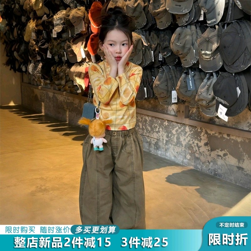 女童长袖T恤2026早春新款儿童韩系圆领涂鸦纯棉上衣女孩百搭衣服,童装/婴儿装/亲子装,套装,淘宝优惠券,粉丝福利购,淘宝优惠卷