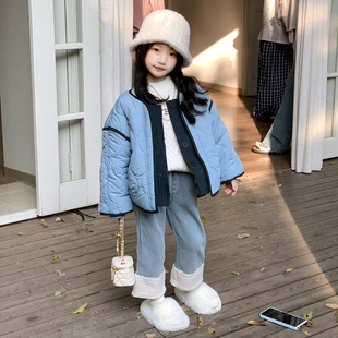 女童韩版短款棉服外套珩棉棉衣25冬季新款儿童夹棉加厚棉衣夹克衫