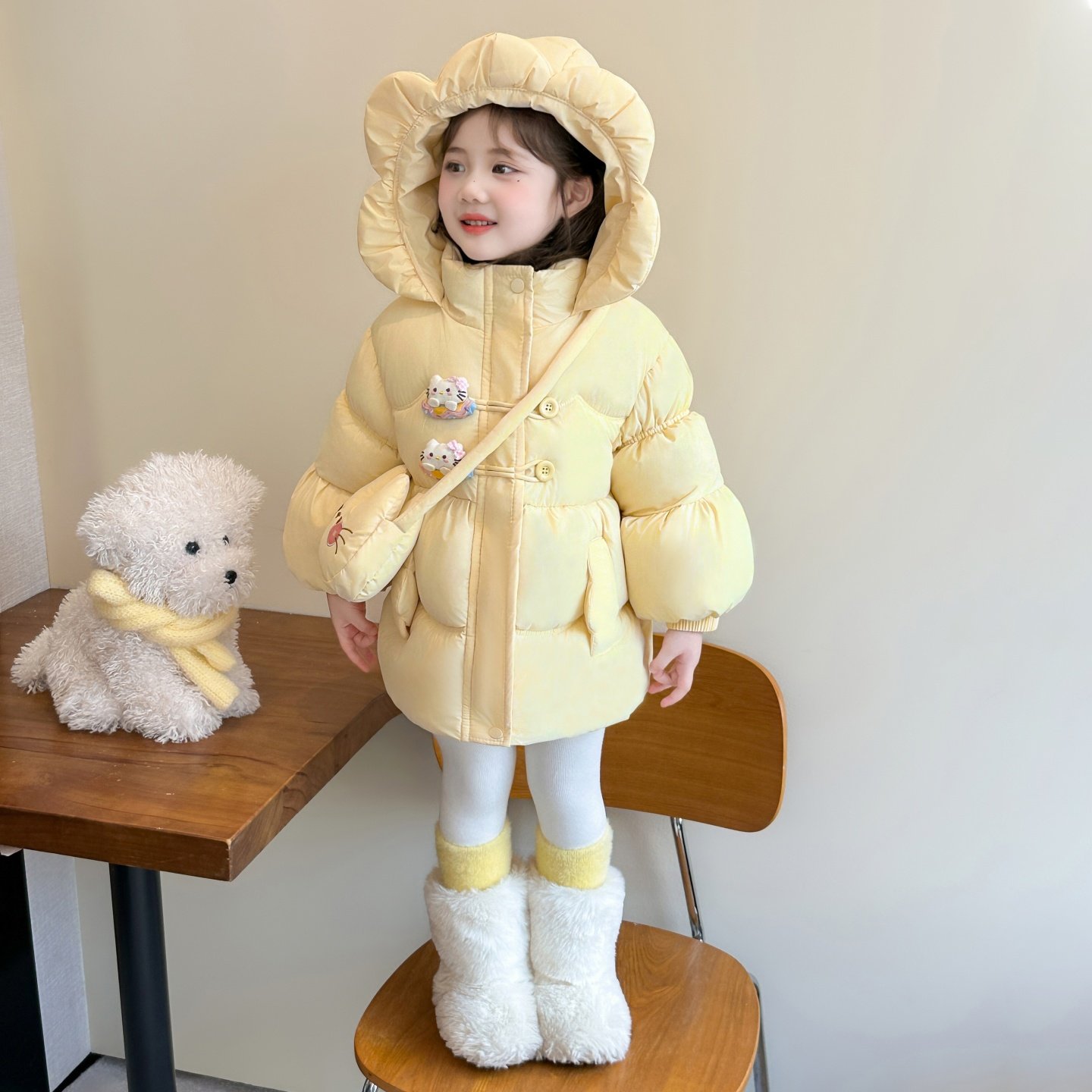 女童羽绒棉服冬季2025韩版儿童保暖棉衣洋气冬装棉袄宝宝加厚外套