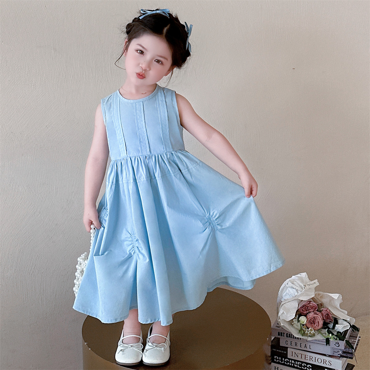 女童纯棉连衣裙夏季新款儿童无袖长裙子纯棉公主裙小女孩海边度假,童装/婴儿装/亲子装,连衣裙,淘宝优惠券,粉丝福利购,淘宝优惠卷
