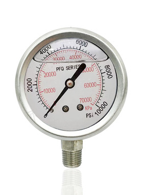 供全不锈钢超高压耐震充油注液压力表不锈钢径向YNBF60 70000KPA