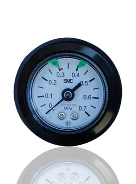 日本NKS SMC压力表轴向氧气表禁油NO USE OIL黑色YO-50ZT 0.7MPA