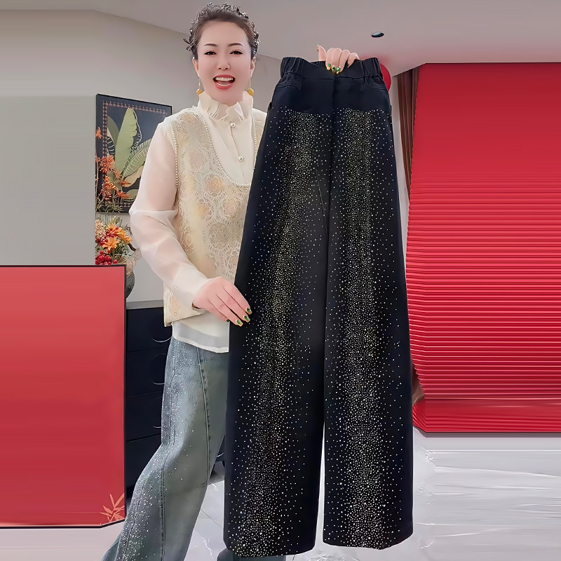 烫钻牛仔休闲弯刀裤百搭女裤子早春新款胖mm2026宽松显瘦大码女装,女装/女士精品,大码裤装,淘宝优惠券,粉丝福利购,淘宝优惠卷