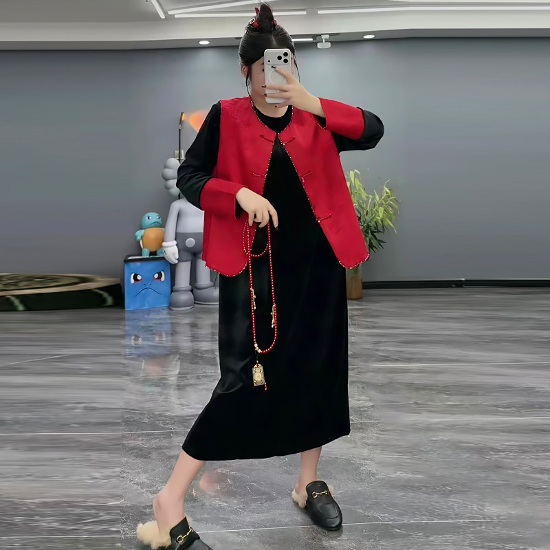 提花马甲丝绒上衣连衣裙PU皮裤胖mm2026春冬新款显瘦宽松大码女装,女装/女士精品,大码套装,淘宝优惠券,粉丝福利购,淘宝优惠卷