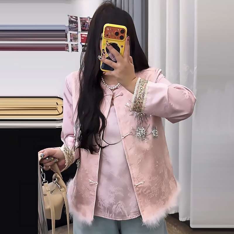 珠花缎面提花马甲盘扣打底衫上衣胖mm2026春冬新显瘦宽松大码女装,女装/女士精品,大码套装,淘宝优惠券,粉丝福利购,淘宝优惠卷