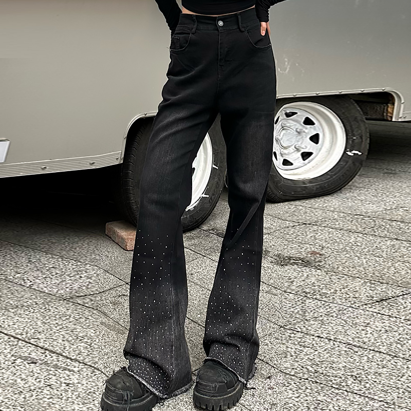 亮钻加绒牛仔裤韩版休闲女裤大码