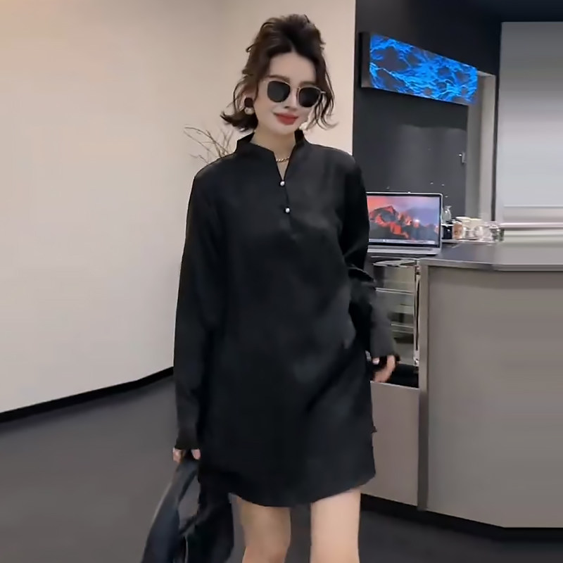 新中式复古侧开叉复古打底衫上衣胖mm2026春冬新宽松大码显瘦女装,女装/女士精品,大码内搭,淘宝优惠券,粉丝福利购,淘宝优惠卷