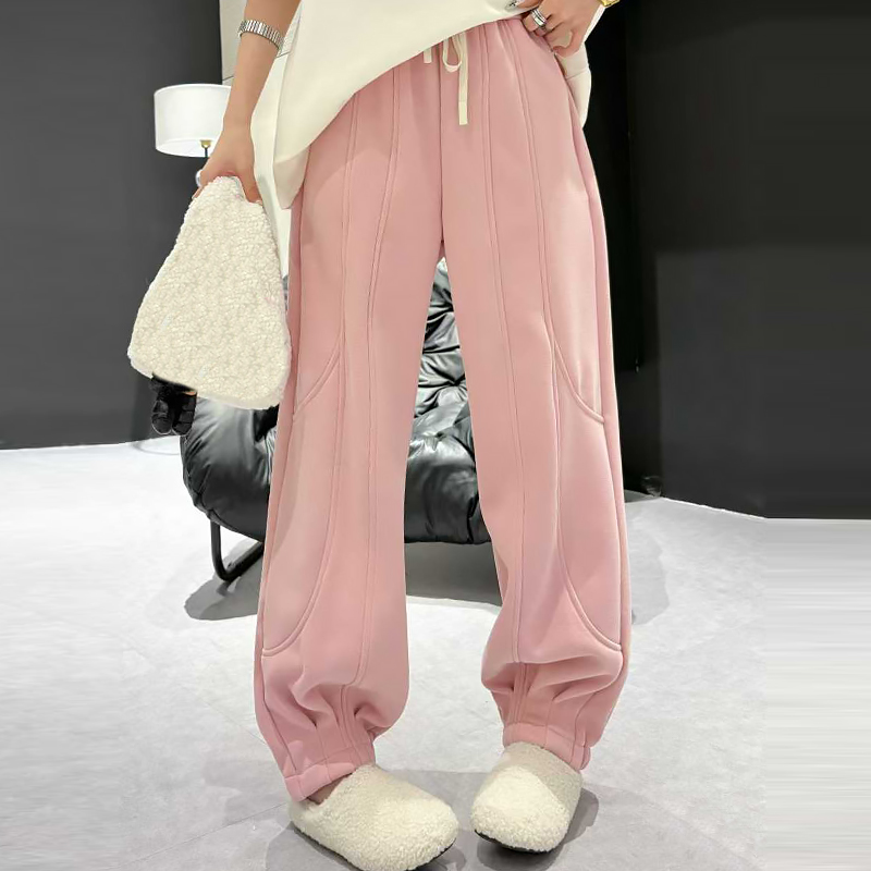 抽腰遮肚子卫裤甜美减龄休闲女裤