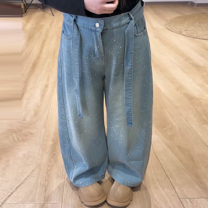 加绒弯刀裤满天星亮钻水洗牛仔裤胖mm2026春冬款宽松显瘦大码女装,女装/女士精品,大码裤装,淘宝优惠券,粉丝福利购,淘宝优惠卷
