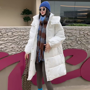 女装 中长款 宽松显瘦大码 新款 连帽棉服外套女保暖上衣胖mm2025冬季