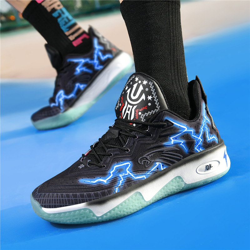 新款实战篮球鞋男防滑耐磨透气闪电图案系带休闲球鞋高品质潮鞋女,运动鞋new,篮球鞋,淘宝优惠券,粉丝福利购,淘宝优惠卷