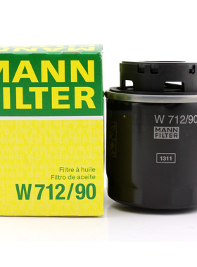 曼牌W712/90机油格滤芯适用高尔夫6速腾迈腾朗逸明锐晶锐宝来朗逸
