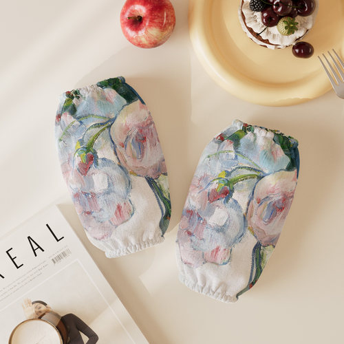 印象派抽象风格袖套2025新款秋冬护袖防水防油防污套袖男女厨房羽