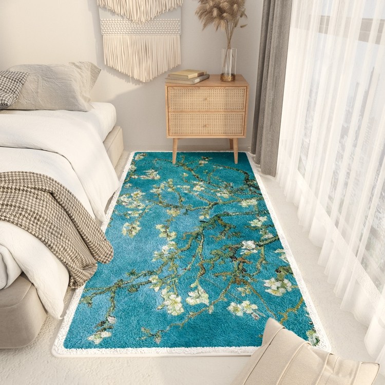 梵高成名作长条床边地毯客厅卧室加厚床前沙发脚垫飘窗地垫轻奢in,居家布艺,地毯,淘宝优惠券,粉丝福利购,淘宝优惠卷