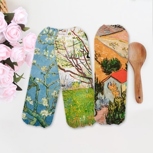 梵高创意风景袖套女款工作防脏羽绒服冬季套袖卡通可爱护袖办公室