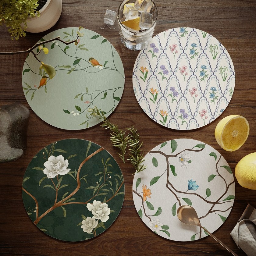 法式碎花 餐桌隔热垫圆形小餐垫免洗防水防油碗垫盘垫水杯垫子,居家布艺,餐垫,淘宝优惠券,粉丝福利购,淘宝优惠卷