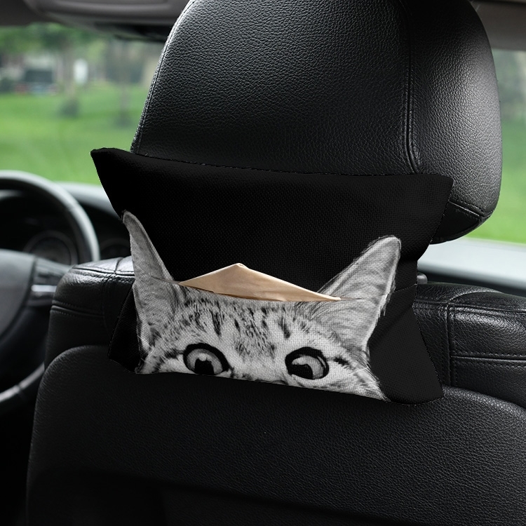 北欧猫 车载纸巾盒抽纸盒车内挂式纸巾套扶手箱遮阳板通用奔驰